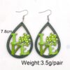 oly-ba1dce983eb30e9594899d370f0dceff Wholesale Innovative St. Puckett Festival Earrings Clover Green Rainbow Dwarfs Irish Wooden Earrings