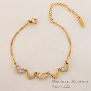 Love shell titanium steel popular bracelet gold / Made of stainless steel all over the body + real gold plating in the furnace with 18k gold