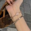 oly-ba23e3b99e604ed40fa317840c9566a4 Wholesale "Spring Flower Oath" Pink Flower Bracelet Autumn/Winter Elegant and Versatile Fashion Bracelet