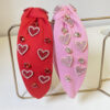 Wholesale Valentine's Day rhinestone love knot hairband