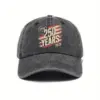 Wholesale Unisex Breathable Baseball Cap With Printing Craft In Dyed Black, Perfect For America's 250th Anniversary