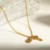 Wholesale Asymmetrical Key Necklace For Women In 304 Stainless Steel With 18K Real Gold Plated PVD Coating And Rhinestone Inlay On Cable Chain