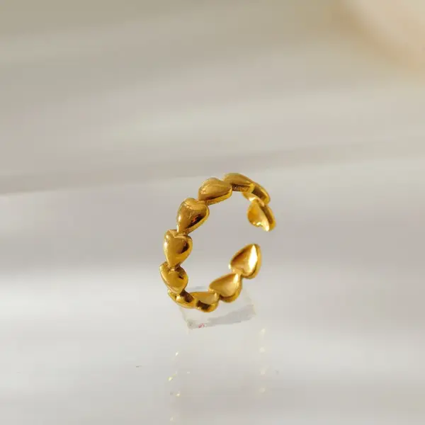 Wholesale Ion Plating (IP) 18K Gold Plated Star Moon 304 Stainless Steel Simple Style Classic Style Waterproof Non Tarnish Open Rings
