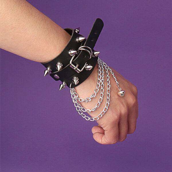 oly-ba4a3cfd90b3be552aeb10ad378e3e23 Wholesale Retro Rivets Punk Style Multi-Chain Bracelet Non-Mainstream Couple Leather Bracelet Pu Bracelet Jewelry