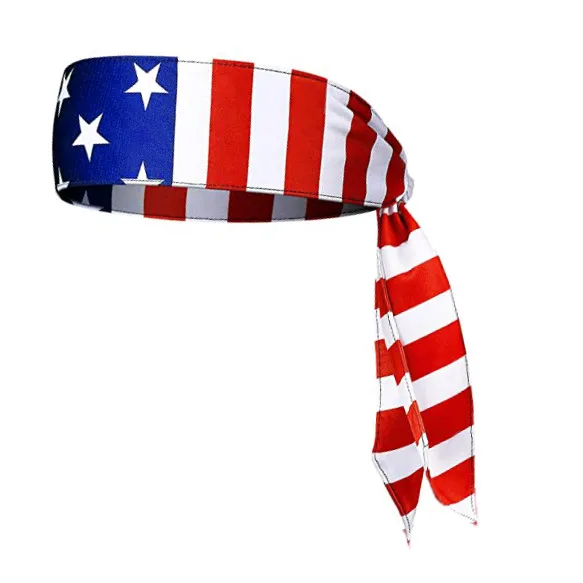 oly-ba4d596e0bc5464c6d8aa48a3838b7a3 Wholesale American Flag Independence Day Hair Band Men's Sports Elastic Headband Women's Fashion Crossover Wide Headband Sweat Absorbing Hair Accessories