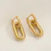oly-ba4f210826c2a6f556ae5a94461f251d Wholesale Ion Plating (IP) 18K Gold Plated U Shape 304 Stainless Steel Hip-Hop Oversized Waterproof Non Tarnish Earrings