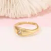 Wholesale Geometric Open Ring For Women In Copper With 14K Real Gold Plating And Zircon Inlay, Perfect For Spring