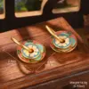 Wholesale Hypoallergenic Flowers Hoop Earrings For Women In Copper With KC Golden Plated UV Plating And 0.03µm Thickness
