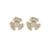 Wholesale Flowers Enamel Stud Earrings For Women With Copper And Zircon Inlay, Featuring 304 Stainless Steel Ear Pins