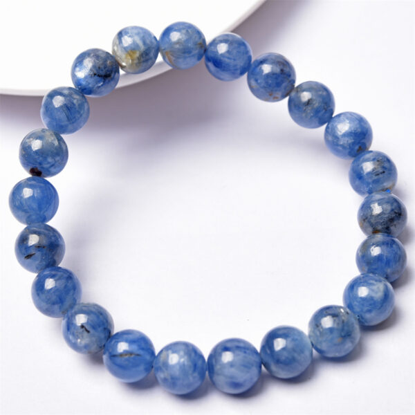 oly-ba6bd50fa69f3aa5c2081087c6828be0 Wholesale Jewelry Natural Brazil Kyanite Single Circle Bracelet Blue Velvet Crystal Round Bead Bracelet Factory Direct Supply