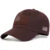 Wholesale American Flag Sport Outdoor Women's Baseball Cap With Curved Brim, Polyester Material And Embroidery Craft