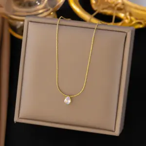 [Xlh176] round Knot Chain Water Drop / Gold