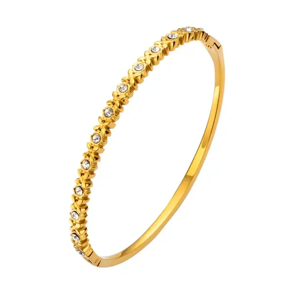 Wholesale Stainless Steel Zircon Women's Bracelet Non-Fading Titanium Steel Jewelry European Heart Shape
