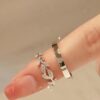 oly-babde136213bf970a853e02f81ebfd87 Wholesale Square sugar romantic encounter couple ring sterling silver pair of light luxury niche men and women ring wedding ring Valentine's Day gift