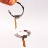 Wholesale 1 Pair Hip-Hop Exaggerated C Shape Lines Plating Brass 24K Gold Plated Bullet Backs Hoop Earrings