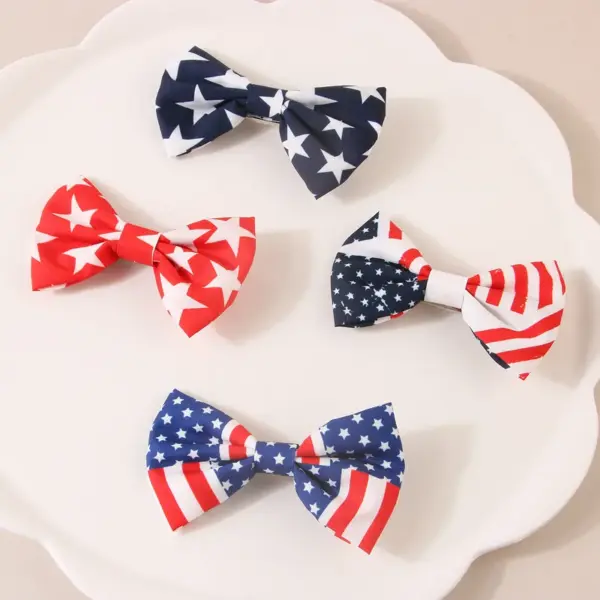 Wholesale 75th National Day Ribbon Headband Flag Star Adult Party Bow Hair Accessory Hair Clip