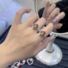 oly-bad4a2170dc3e89b232c441055d7fbeb Wholesale coin-shaped lucky charm ring, hand-woven modern style a perfect gift for your best friend on Qixi Festival