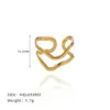 Wholesale Vacuum Plating Real Gold Plated 18K Gold Solid Color 304 Stainless Steel IG Style Simple Style Waterproof Non Tarnish Open Rings