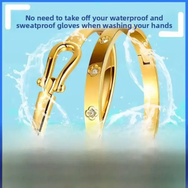 Wholesale Heart Shape Gold Bangle For Women, Waterproof Non Tarnish 304 Stainless Steel With Electroplated And Rhinestones Inlay