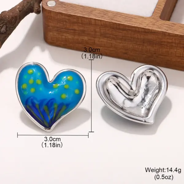 Wholesale Heart Shape Hypoallergenic Stud Earrings For Women With 0.03µm UV Plated KC Golden Copper