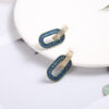 Wholesale  fashion simple gorgeous romantic inlaid zircon Rhine blue oval earrings for women Valentine's Day gift