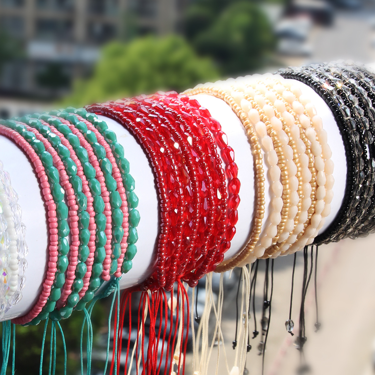 Wholesale Bohemian Style Hand-Woven Double-Layer Xiaomi Bead Crystal Bracelet Girl's All-Match Bracelet Girlfriend Friendship Rope