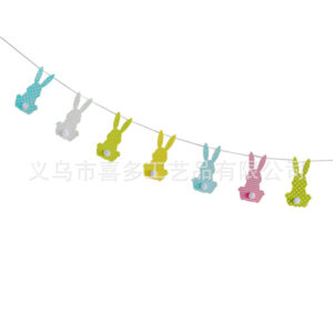 Rabbit pompon string flag