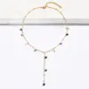 Wholesale Jewelry Simple Style Round Dots 304 Stainless Steel 14K Gold Plated Beaded Handmade Stainless Steel Necklaces