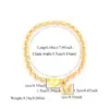 Wholesale Universal Electroplated 18K Real Gold Personalized Fashion Initial Heart Magnet Clasp Women's 201 Stainless Steel Chain Bracelet