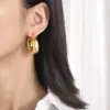 oly-bb156f990f15272094a655903d75cfd1 Wholesale Geometric Earrings In 304 Stainless Steel With KC Golden Electroplated Waterproof Non Tarnish Finish, 0.03µm-0.05µm Thickness, Unisex