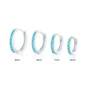 White Gold Blue Turquoise 10mm