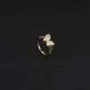 Wholesale Butterfly Ring For Women In Copper With 14K Real Gold Electroplated Finish And Zircon Inlay