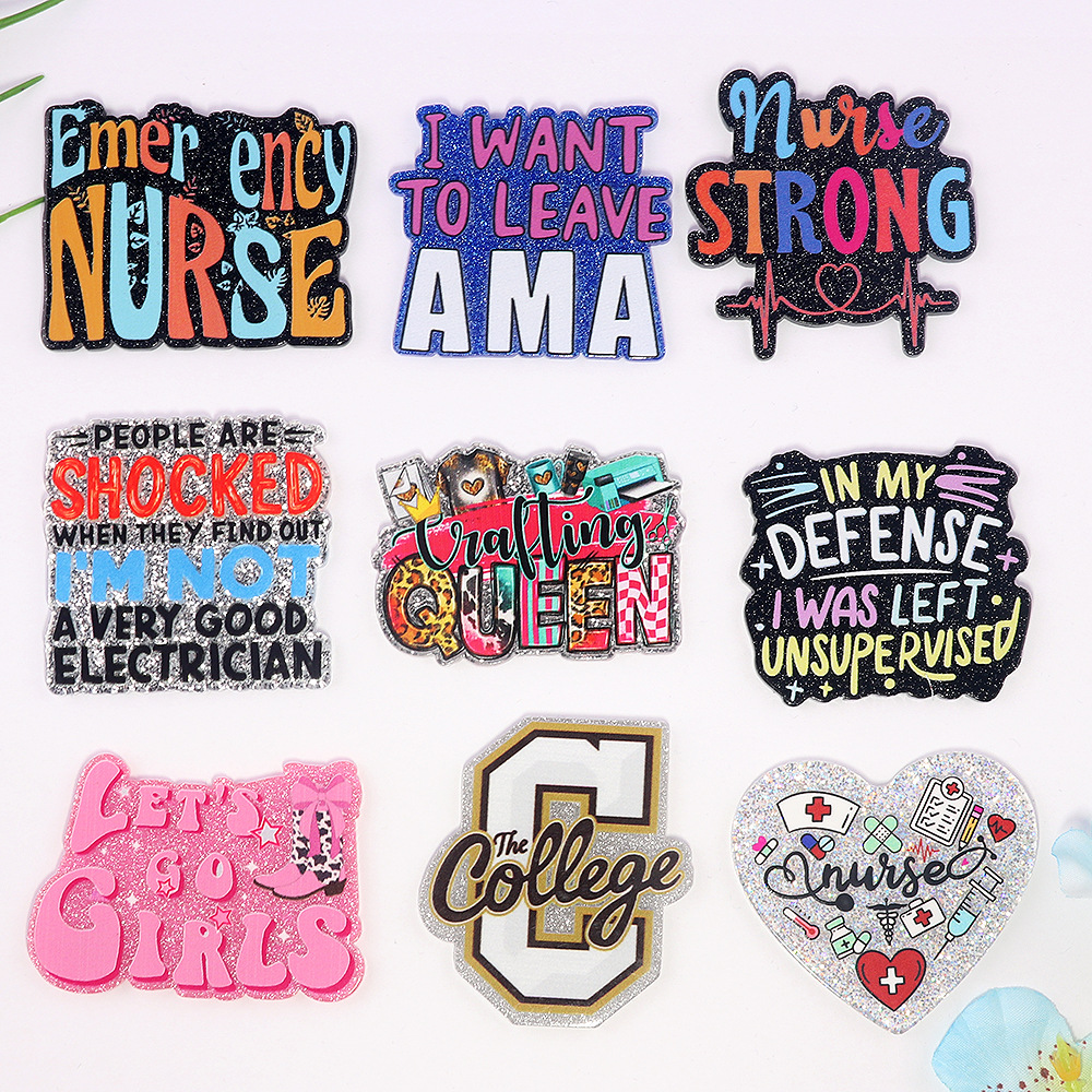 Wholesale New powder cross-border cartoon medical love bag accessories acrylic pin cute DIY patch accessories