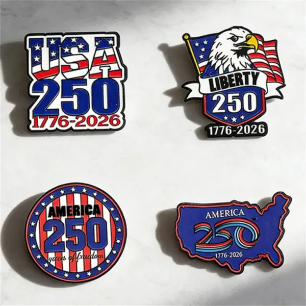 Wholesale United States Cartoon Pinback Badge Metal Pin Featuring Stamping Craft In Multicolor