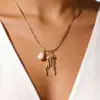 Wholesale Waterproof Non Tarnish Animal Necklace For Women, 18K Real Gold Plated 304 Stainless Steel With Zircon Inlay And Box Chain