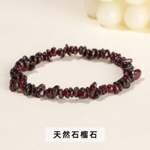 Natural Garnet Gravel Bracelet / 5-8mm