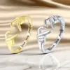 Wholesale Gold-Plated Copper Rings Couple Open Rings Simple Round And Ring Shape European Hand Jewelry For Men And Women