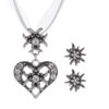Wholesale Alloy Edelweiss Necklace Set, Beer Festival Luxury Retro Heart-Shaped Diamond Jewelry