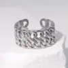 Wholesale 304 Stainless Steel 18K Gold Plated Lady Plating C Shape Open Rings