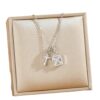 Wholesale Cross-shaped titanium steel necklace with square clasp, exuding a luxurious and versatile vibe, perfect for clavicle chain.