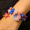Wholesale Unisex Jewelry Set With Starfish Pattern, KC Golden Plated 0.03µm Finish, Artificial Rhinestones, Enamel, Beaded Chain