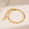 oly-bb903ec564329ff7399a7f301e89a69f Wholesale 304 Stainless Steel Solid Color Ion Plating (IP) 18K Gold Plated Simple Style IG Style Waterproof Non Tarnish Cable Chain Gold Chain Bracelet