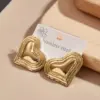 Wholesale Geometric Heart Shaped Stainless Steel 304 Electroplated Ear Studs Style Fashion Jewelry Accessories