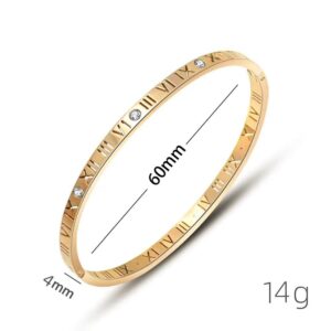 4mm Roman Numerals with Drill Gold