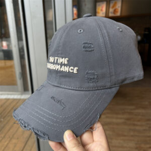 Hole embroidered baseball cap - gray / 54-59cm (adjustable)