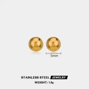 Gold stud earrings-5mm (Marking S999)