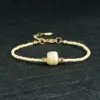 Wholesale Geometric Beaded Chain Bracelet With 18K Real Gold Plated Glass Beads, 0.03µm Thickness, Unisex Design