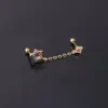oly-bbb670d8a24f597d4cdb43b0f37c939f Wholesale Copper Artificial Gemstones Ear Cartilage Rings & Studs Geometric Waterproof Non Tarnish Surgical Steel