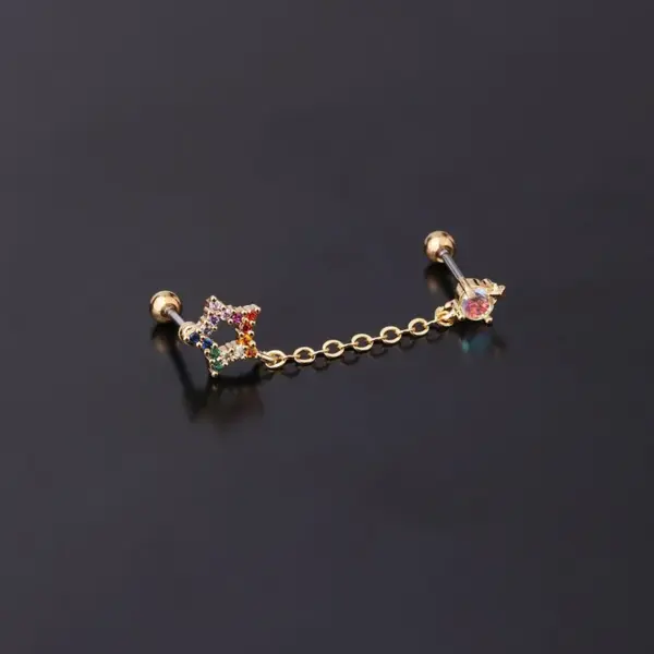 oly-bbb670d8a24f597d4cdb43b0f37c939f Wholesale Copper Artificial Gemstones Ear Cartilage Rings & Studs Geometric Waterproof Non Tarnish Surgical Steel