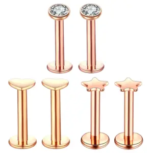 oly-bbd85ab90995130c6d63fd97a2d1ef0e Wholesale Fashion Star Heart Shape Stainless Steel Plating Zircon Lip Stud